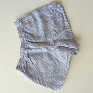 EUC CUTE Gap blue white striped girls linen blend cotton summer shorts 8